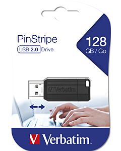 Verbatim PinStripe - USB Drive 128 GB - Black 49071