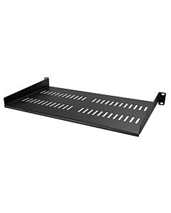 StarTech.com 1U Server Rack Shelf - Universal Vented Rack Mount Cantilever Tray for 19" Network Equipment Rack & Cabinet - Heavy Duty Steel - Weight Capacity 44lb/20kg - 10" Deep Shelf, Black CABSHELFV1U