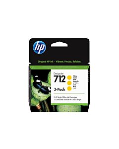 HP 712 3-pack 29-ml Yellow DesignJet Ink Cartridge 3ED79A