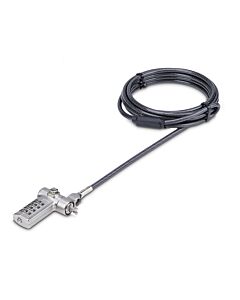 StarTech.com Universal Laptop Lock 6.6ft (2m), Security Cable For Notebook Compatible With Noble Wedge®/Nano/K-Slot; Keyless Combination Locking Cable, Anti-Theft Cut-Resistant Steel Cable UNIVC4D-LAPTOP-LOCK