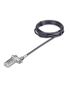 StarTech.com Universal Laptop Cable Lock 6.6ft (2m), Serialized Security Cable for Notebook, Compatible w/Noble Wedge®/Nano/K-Slot; Keyless Combination Cable, TAA UNIVCS-LAPTOP-LOCK