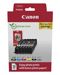 Canon PGI-530/CLI-531 PVP ink cartridge 6 pc(s) Original Black, Cyan, Grey, Magenta, Photo black, Yellow 6117C004