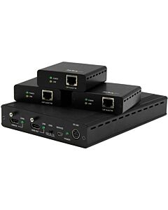 StarTech.com 3-Port HDBaseT Extender Kit with 3 Receivers - 1x3 HDMI over CAT5e Splitter - Up to 4K ST124HDBT