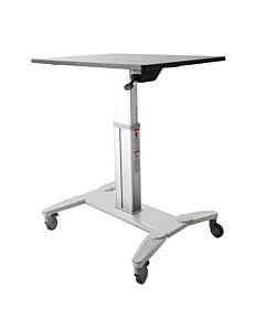 StarTech.com Mobile Standing Desk - Portable Sit Stand Ergonomic Height Adjustable Cart on Wheels - Rolling Computer/Laptop Workstation Table with Locking One-Touch Lift for Teacher/Student