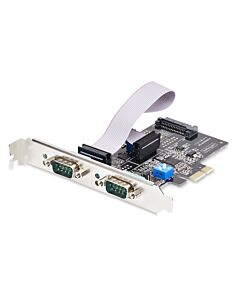 StarTech.com 2-Port Serial PCIe Card, Dual-Port PCI Express to RS232/RS422/RS485 (DB9) Serial Card, Low-Profile Brackets Incl., 16C1050 UART, Windows/Linux, TAA Compliant - Level-4 ESD Protection 2S232422485-PC-CARD