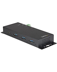 StarTech.com 4 Port USB C Hub 10Gbps - Metal Industrial USB Type-C Hub w/ 3xUSB-A & 1xUSB-C - ESD & Surge Protection - USB-C or USB-A Host - Self-Powered Mountable USB 3.2/3.1 Gen 2 Hub~4-Port USB C Hub 10Gbps - Metal Industrial USB Type-C Hub w/ 3xUSB-A