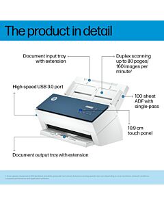 HP ScanJet Enterprise Flow 9000 s1 Sheet-fed scanner 600 x 600 DPI A3 Blue, White 8Q4W0A#B19