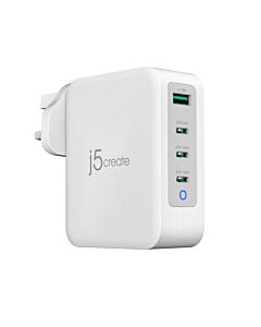 j5create JUP43130F-FN 130W GaN USB-C® 4-Port Charger - UK JUP43130F-FN