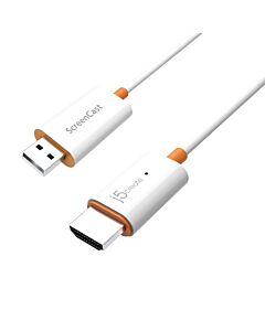 j5create ScreenCast HDMI Wireless Display Adapter Receiver - Mirrors Phone, Tablet, Laptop to HDTV - Compatible with MiraCast, AirPlay, Android, Windows 10 PC, iOS, iPhone, Tablet (JVAW56) JVAW56-N