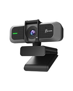 j5create JVU430 USB 4K Ultra HD Webcam, 3840 x 2160 Video Capture Resolution, Black and Silver JVU430-N