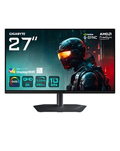 GIGABYTE MO27Q2A 27” OLED 2K QHD Gaming Monitor - 2560 x 1440, 280Hz, 0.03ms, 250 cd/m², FreeSync Premium Pro, DisplayHDR True Black 400, HDMI 2.1, Displayport 1.4 MO27Q2A-EK