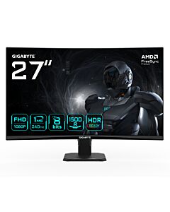 GIGABYTE GS27FC2 27" FHD Curved Gaming Monitor - 1920 x 1080, 240Hz, 1, 350 cd/m², HDR Ready, HDMI 2.0, Displayport 1.4 GS27FC2-EK