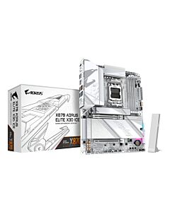 GIGABYTE X870 AORUS ELITE X3D ICE Motherboard - Supports AMD Ryzen 9000 CPUs, 16+2+2 Phases Digital VRM, up to 9000Hz DDR5 (OC), 2xPCIe 5.0 + 2xPCIe 4.0, Wi-Fi 7, 2.5GbE LAN, USB 4 X870 AORUS ELITE X3D ICE