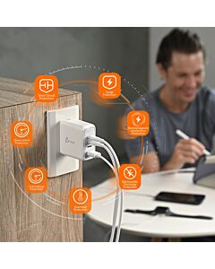 j5create JUP4370 70W GaN USB-C® 4-Port Charger JUP4370EF-N