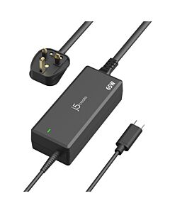j5create JUP1265 65W PD USB-C® Power Adapter - UK JUP1265-FN