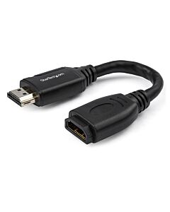 StarTech.com 6" (15cm) HDMI Port Saver Cable - 4K 60Hz High Speed HDMI 2.0 Extension Cable with Ethernet - Short HDMI Extension Cable - HDMI Male to Female Extension Adapter Cord HD2MF6INL