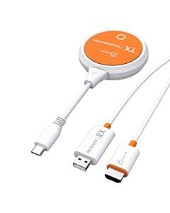 j5create JVAW62 ScreenCast USB-C® Wireless Display HDMI™ Extender, White and Orange JVAW62-N