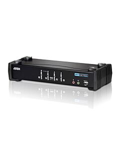 ATEN 4-Port USB DVI KVM Switch with Audio & USB 2.0 Hub (KVM Cables included) CS1764A