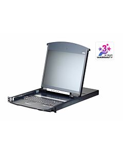 ATEN 16-Port 19” LCD CAT5e/6 KVM over IP Switch 1 local / 1 remote (Dual Rail) KL1116VN