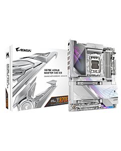 GIGABYTE X870E AORUS MASTER X3D ICE Motherboard - Supports AMD Ryzen 9000 CPUs, 18+2+2 Phases Digital VRM, up to 9000Hz DDR5 (OC), 2xPCIe 5.0 + 3xPCIe 4.0, Wi-Fi 7, 10GbE LAN, USB 4 X870E AORUS MASTER X3D ICE