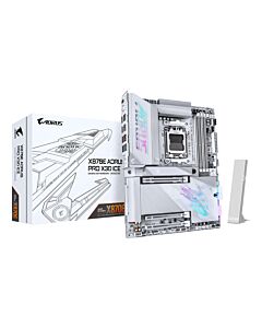 GIGABYTE X870E AORUS PRO X3D ICE Motherboard - Supports AMD Ryzen 9000 CPUs, 18+2+2 Phases Digital VRM, up to 9000Hz DDR5 (OC), 2xPCIe 5.0 + 2xPCIe 4.0, Wi-Fi 7, 5GbE LAN, USB 4 X870E AORUS PRO X ICE