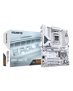 GIGABYTE B850 EAGLE ICE Motherboard - AMD Ryzen 9000 Series CPUs, 8+2+2 Phases Digital VRM, up to 8200MHz DDR5 (O.C), 1xPCIe 5.0 + 2xPCIe 4.0 M.2, 2.5 GbE LAN, USB 3.2 Gen 2 B850 EAGLE ICE