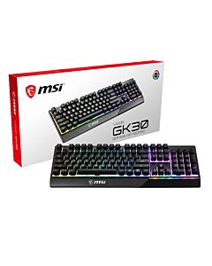 MSI VIGOR GK30 RGB MEMchanical Gaming Keyboard ' UK Layout, MECH. Membrane switches, 6-Zone RGB Lighting, RGB Mystic Light, water repellent keyboard design' 4719072649166