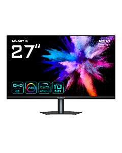 GIGABYTE GO27Q24 27” OLED 2K QHD Gaming Monitor - 2560 x 1440, 240Hz, 0.03ms, 400 cd/m², FreeSync Premium, HDMI 2.0, Displayport 1.4 GO27Q24