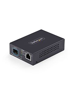StarTech.com 10GbE Multi-Gigabit Open SFP+ Fiber Media Converter, 10G/5G/2.5G/1G/100M, Copper to 10GBASE-X SFP+, Single-e, Multi-e, 16K Jumbo Frames, TAA MCM10G6SSFP