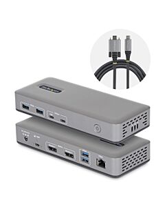 StarTech.com Dual-Monitor USB-C Docking Station, DisplayPort, 4K 60Hz, 100W Laptop Charging, 1GbE, Driverless, Multi-Monitor Dock For Windows 201UE-USBC-DOCK