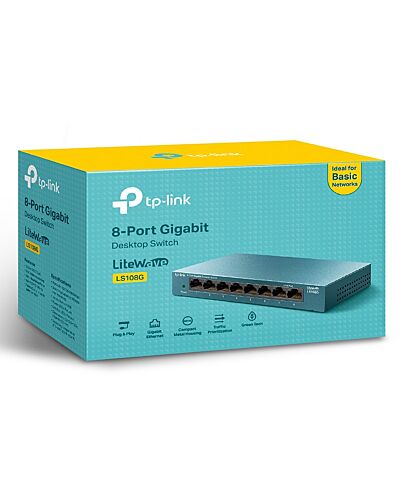 TP-Link 8-Port 10/100/1000Mbps Desktop Network Switch LS108G