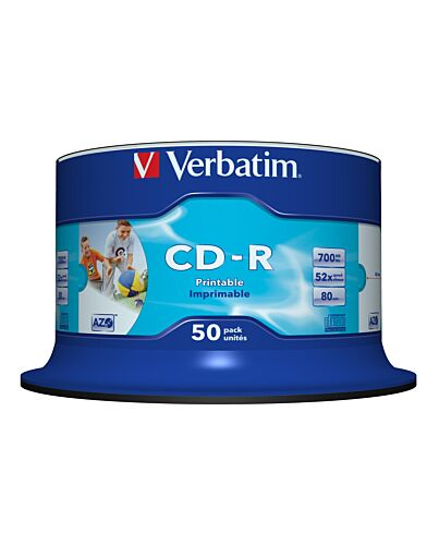 Verbatim CD-R AZO Wide Inkjet Printable no ID 700 MB 52x 50 pc(s)