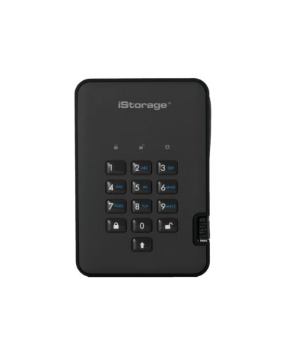 iStorage diskAshur2 256-bit 1TB USB 3.2 secure encrypted solid-state drive - Black IS-DA2-256-SSD-1TB-B