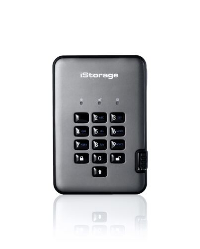 iStorage diskAshur PRO2 1TB 256-bit USB 3.2 FIPS Level 3 certified, secure encrypted solid-state drive IS-DAP2-256-SSD-1000-C-X