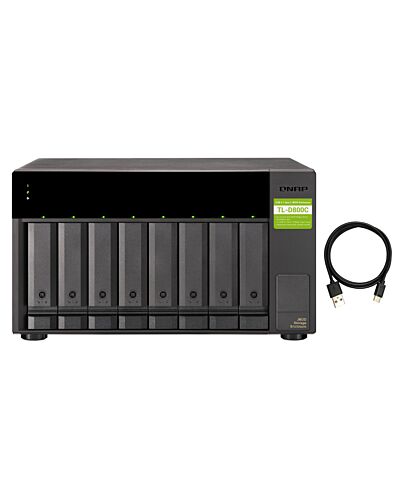 QNAP TL-D800C storage drive enclosure HDD/SSD enclosure Black, Grey 2.5/3.5