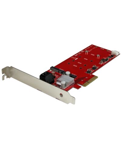 StarTech.com 2x M.2 NGFF SSD RAID Controller Card plus 2x SATA III Ports - PCIe