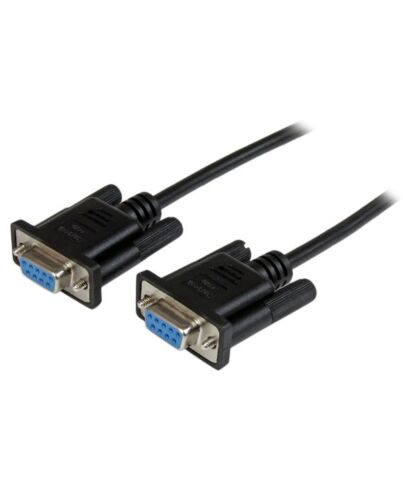 StarTech.com 1m Black DB9 RS232 Serial Null Modem Cable F/F