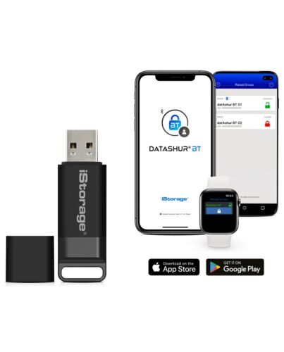 iStorage datAshur BT 16 GB | Encrypted Secure Flash Drive |  via Smartphone Using Bluetooth | FIPS 140-2 Level 3  | Remote Management Ready IS-FL-DBT-256-16