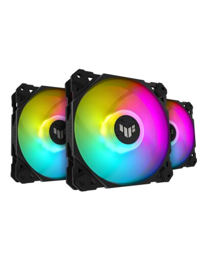 ASUS TUF Gaming TF120 ARGB Fan - Triple Fan Kit with ARGB Controller Computer case Air cooler 12 cm Black
