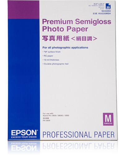 Epson Premium Semigloss Photo Paper, DIN A2, 250g/m², 25 Sheets