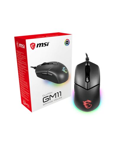 MSI CLUTCH GM11 WHITE Gaming Mouse '2-Zone RGB, upto 5000 DPI, 6 Programmable button, Symmetrical design, OMRON Switches, Center'