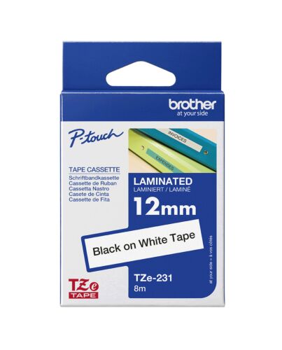 Brother TZE-231 label-making tape Black on white
