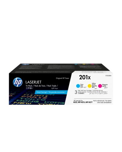 HP 201X 3-pack High Yield Cyan/Magenta/Yellow Original LaserJet Toner Cartridges