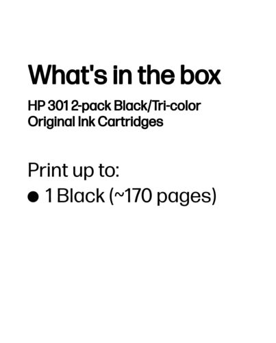 HP 301 2-pack Black/Tri-color Original Ink Cartridges N9J72AE