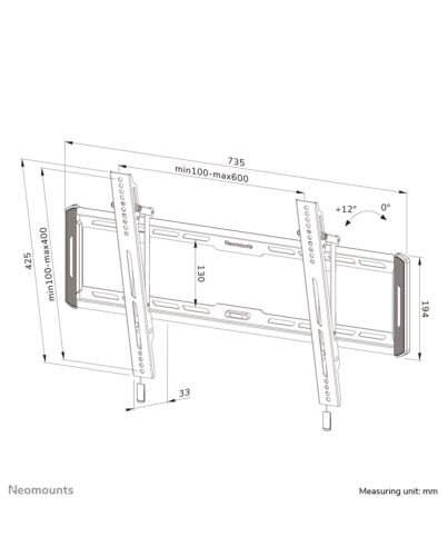 Neomounts WL35-550BL16 TV mount wall 42-86