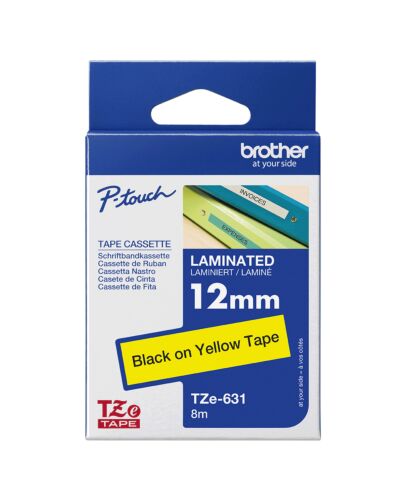 Brother TZE-631 label-making tape Black on yellow