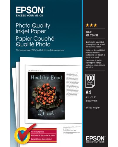 Epson Photo Quality Inkjet Paper - A4 - 100 Sheets