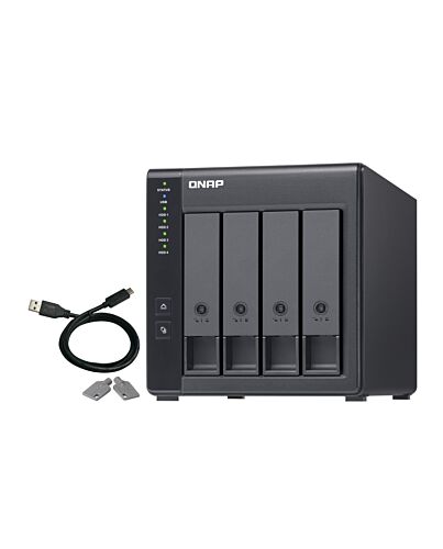 QNAP TR-004 storage drive enclosure HDD/SSD enclosure Black 2.5/3.5
