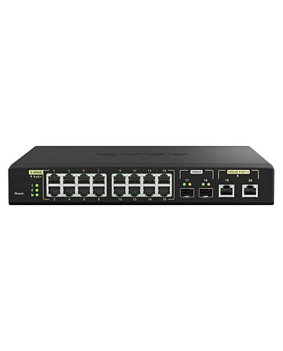 QNAP QSW-M2116P-2T2S network switch Managed L2 2.5G Ethernet Power over Ethernet (PoE) Black