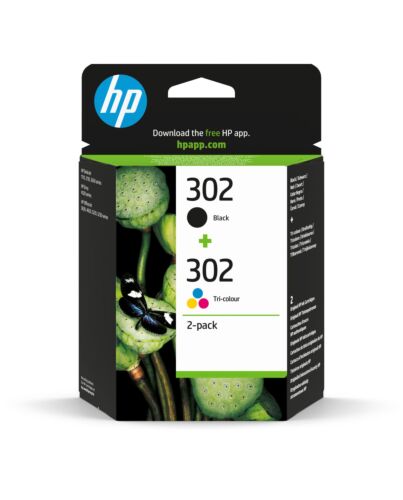 HP 302 2-pack Black/Tri-color Original Ink Cartridges X4D37AE